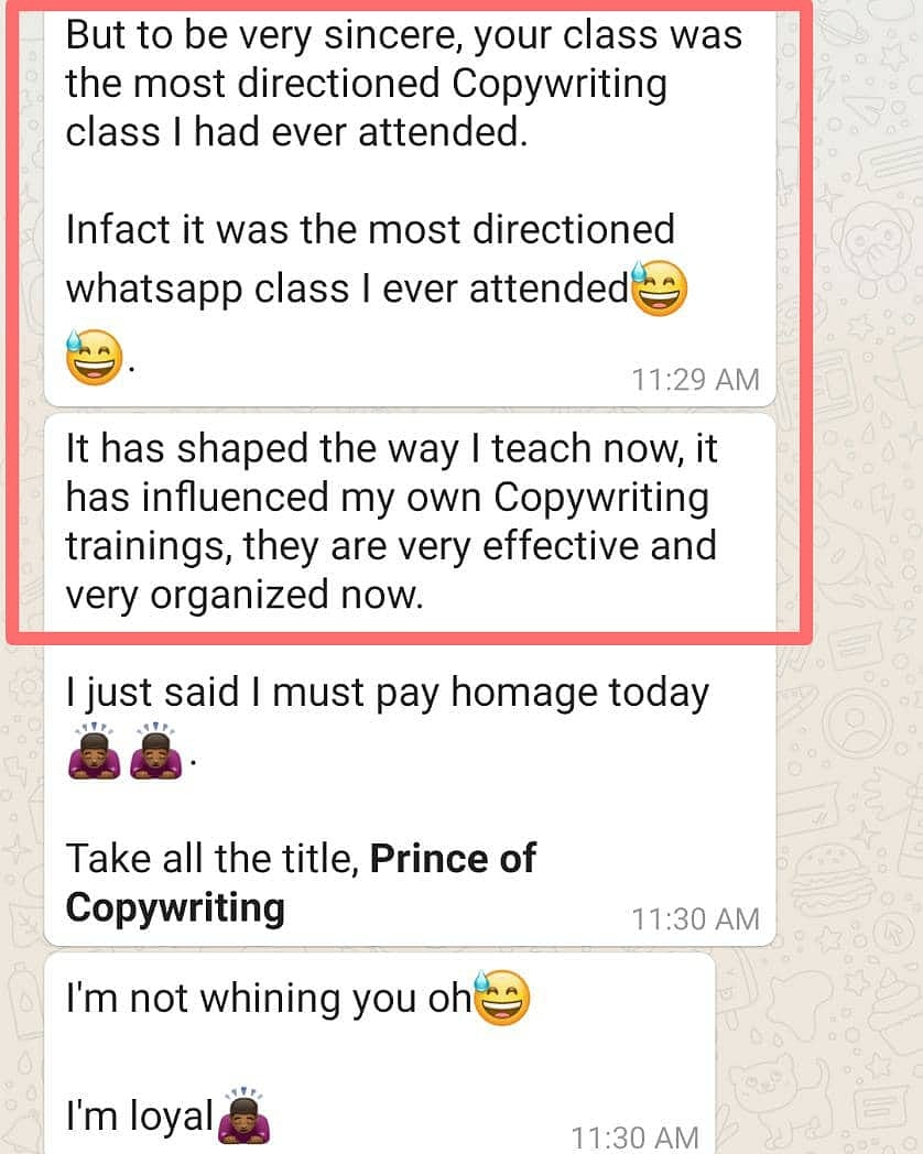 the most directioned copywriting class